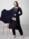 Navy Blue Colour Rayon With Embroidery Work Kurti With Pant Dupatta Aaradhna 1152 Online Wholesale